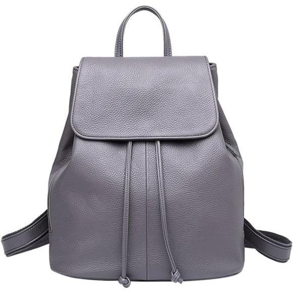 Accessories Boyatu Travel Leather Backpack Purse For Women Genuine Leather Grey Poshmark